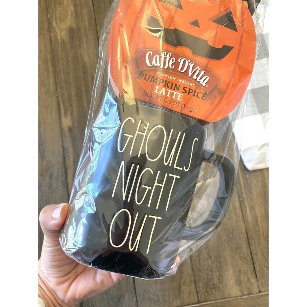 Rae Dunn 2021 Black Halloween Mug GHOULS’ NIGHT OUT NEW! HTF! Gift Set U… - Picture 9 of 9